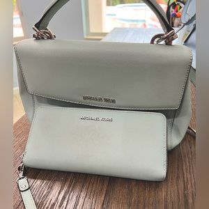 Light Blue Michael Kors Crossbody and Wallet | Used